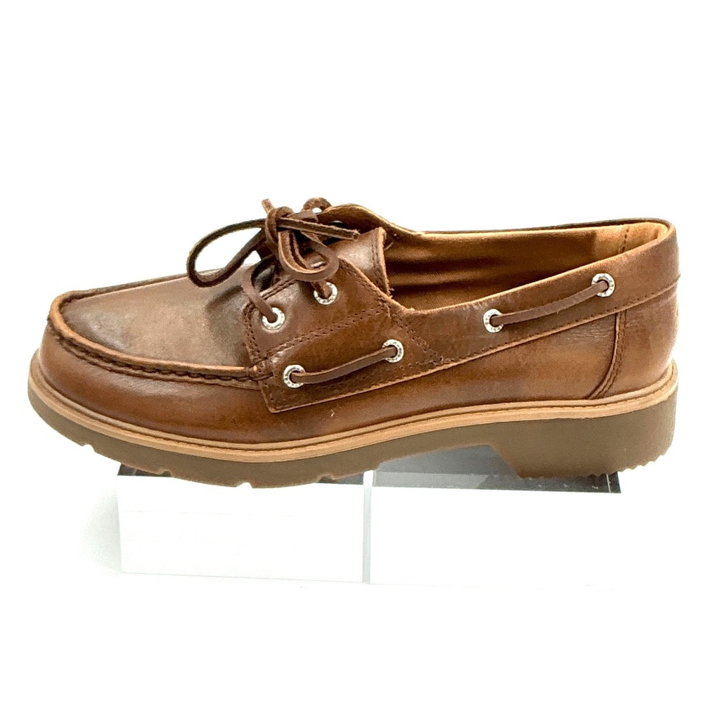 Sperry Size 8 Brown Leather Lug Sole Boat Shoe NEW Wellsboat Women $95 - Picture 4 of 13